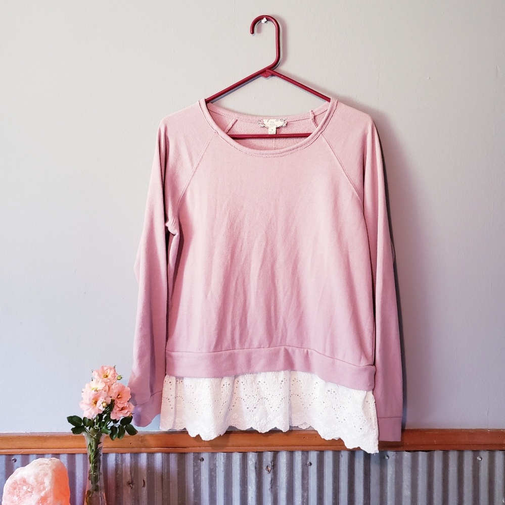 NWT Pink Rose Vintage Long Sleeve Blouse